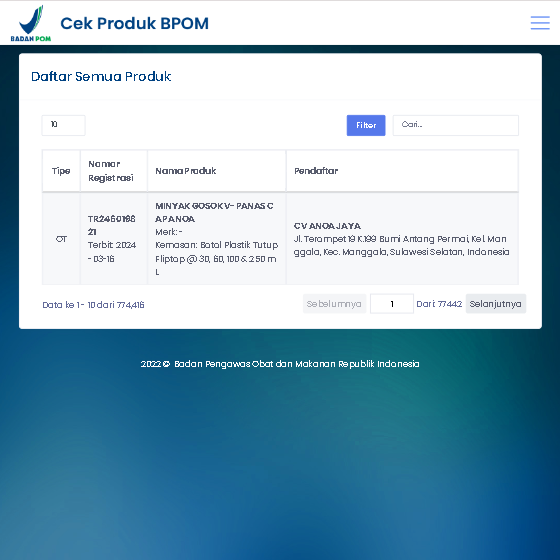 Cara Mudah Cek Produk BPOM Online